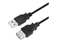 LogiLink USB 2.0 USB forlængerkabel 2m Sort