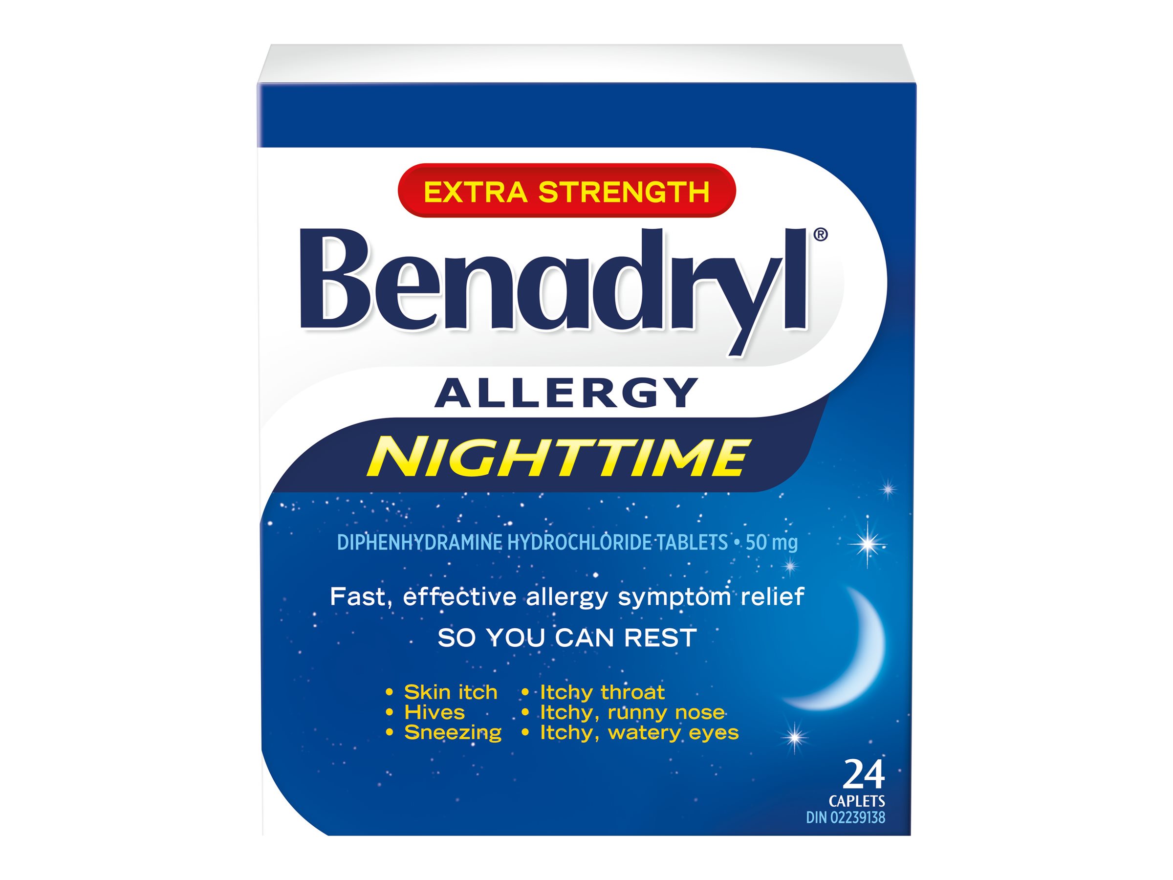 Benadryl Allergy Extra Strength Nighttime Caplets - 24's