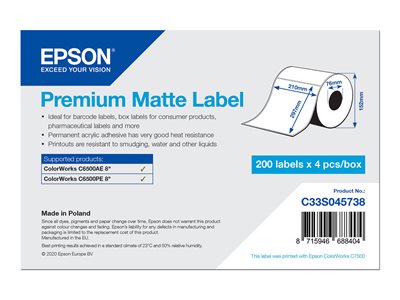 Premium - die cut labels - smooth matte - 800 labe