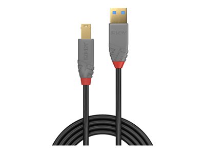 LINDY 3m USB 3.0 Typ A/B Kabel Anthra
