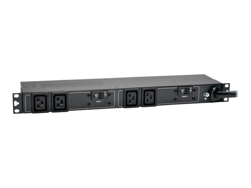 Tripp Lite PDU Basic 208V / 240V 30A 5/5.8kW C19 4 Outlet L6-30P Horizontal 1U