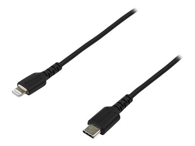 StarTech.com 6 ft(2m) Durable Black USB-C to Lightning Cable, Heavy Duty Rugged Aramid Fiber USB Type A to Lightning Charger/Sync Power Cord, Apple MFi Certified iPad/iPhone 12 Pro Max