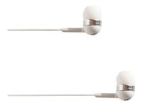 4XEM Earphones with mic ear-bud wired 3.5 mm jack white -
