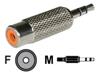C2G - Adaptateur audio - mini-phone stereo 3.5 mm mâle pour RCA femelle - argent métallique