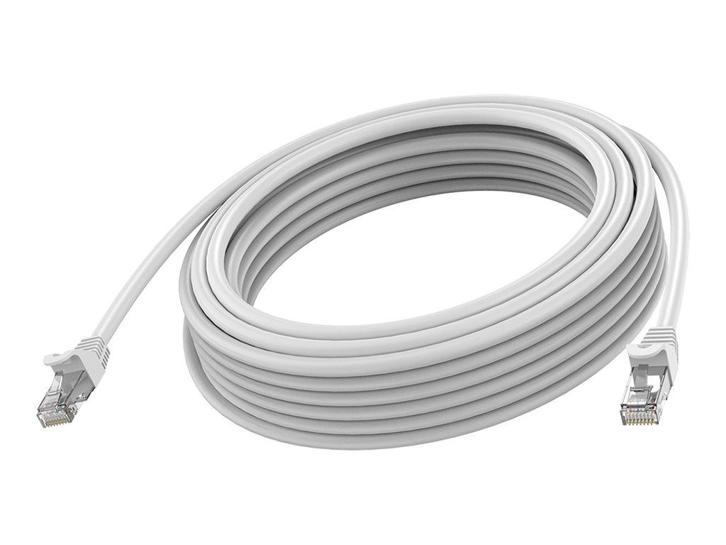 VISION Professional installation-grade Ethernet Network cable - LIFETIME WARRANTY - RJ-45 (M) to RJ-45 (M) - STP Shielded Twisted Pair - CAT 6A - 10 Gbps - 24 AWG - booted - 3 m - white – Vision
