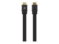Manhattan HDMI Cable with Ethernet (Flat), 4K@60Hz (Premium High Speed), 0.5m, Male to Male, Black, Ultra HD 4k x 2k, Fully S