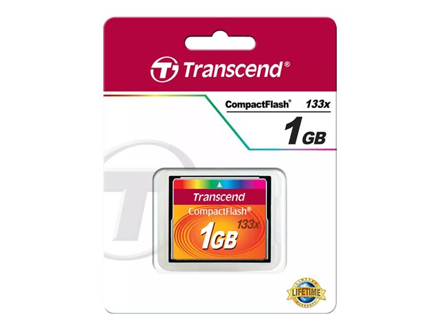 Transcend - carte mémoire flash - 1 Go - CompactFlash (TS1GCF133)