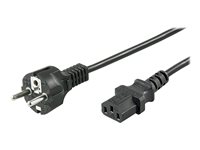 MicroConnect Strøm CEE 7/7 (male) - Strøm IEC 60320 C13 Sort 1m Strømkabel