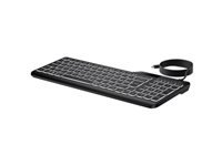 HP 405 - Keyboard - multi device - compact - backlit - USB-C - QWERTY - US - black - Smart Buy