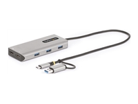 StarTech.com USB-C Multiport Adapter w/Attached USB-C to USB-A Dongle, Dual HDMI (4K30Hz/1080p60Hz), 3x USB-A, Mini Laptop Docking Station, Travel Dock, 1.3ft/40cm Cable - Dual Display M1/M2 MacBook/Windows/Chrome (167B-USBC-MULTIPORT)