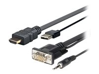 VivoLink Pro HDMI-kabel HDMI/VGA/audio/USB 3m Sort