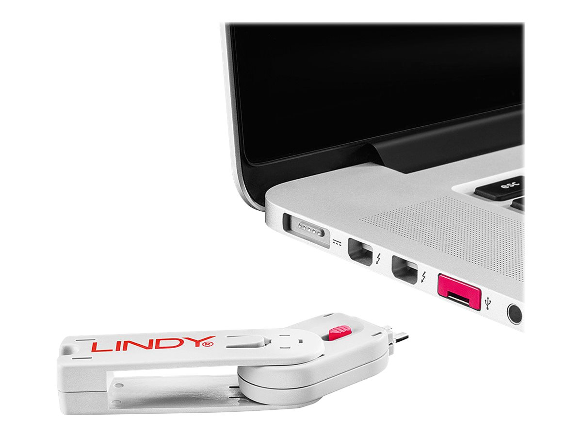 Clé USB et 4 bloqueurs de ports USB, Rose
