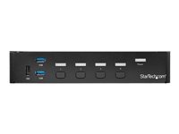 StarTech.com 4 Port DisplayPort KVM Switch - DP KVM Switch with Audio and Built-in USB 3.0 Hub for Peripherals - 4K 30Hz (SV4