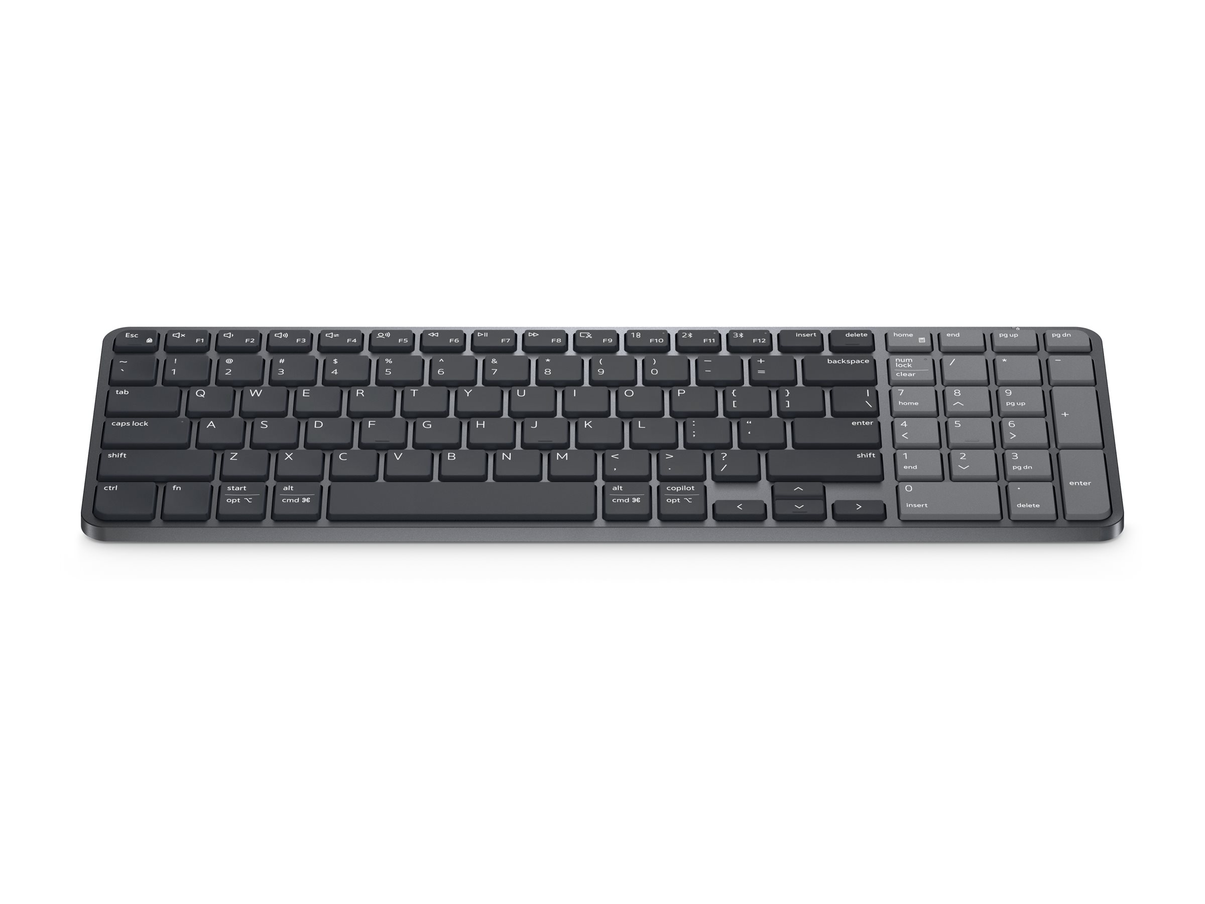 Dell Pro 7 KB746 keyboard rechargeable compact QWERTY US graphite Input Product shot Back 79001