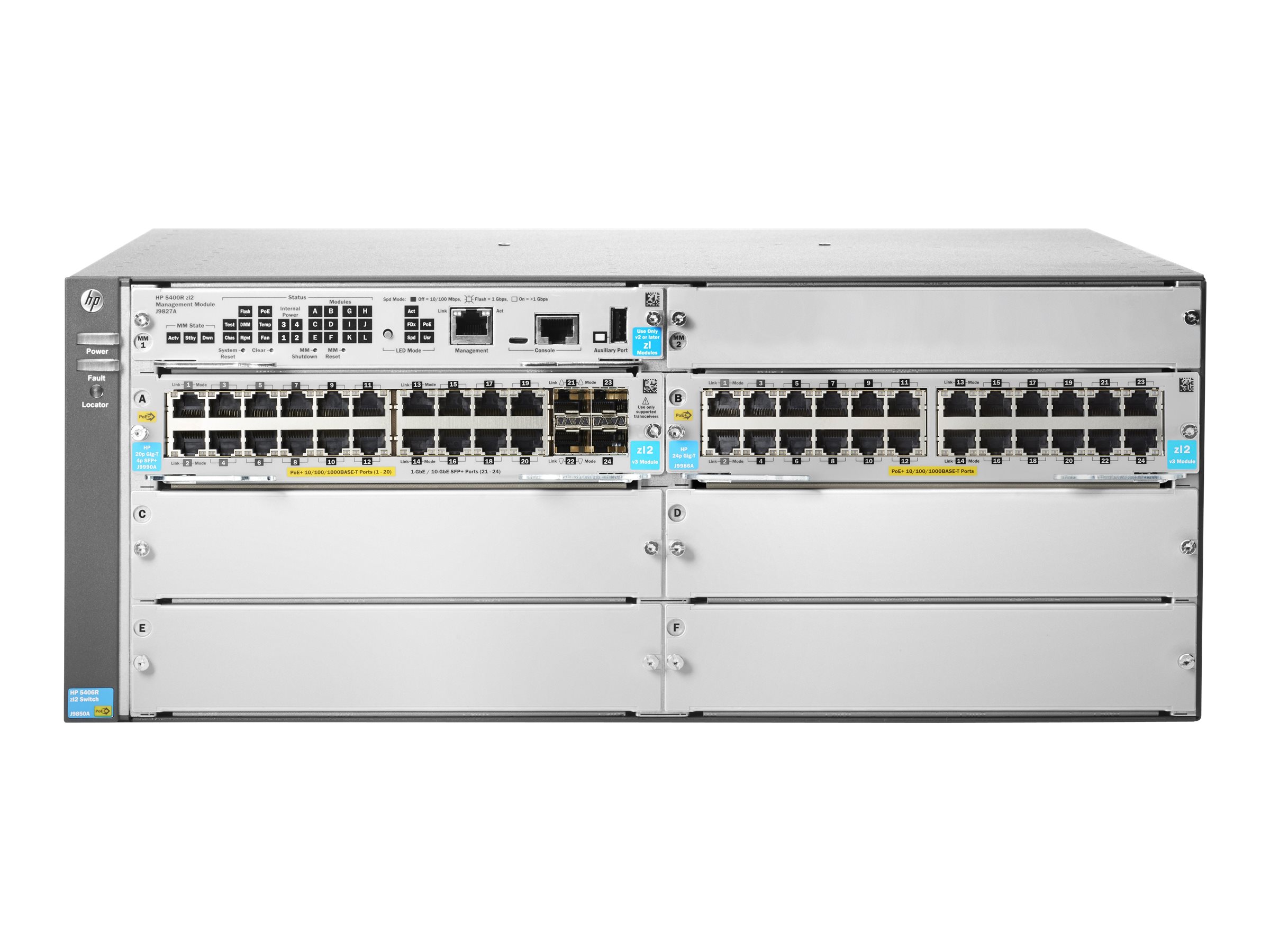 HPE Aruba 5406R 44GT PoE+ / 4SFP+ (No PSU) v3 zl2