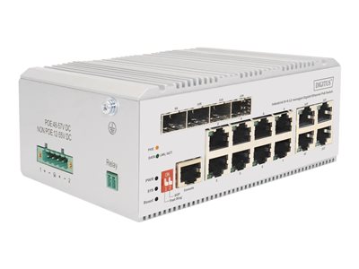 DIGITUS Switch 8 Port Gigabit PoE, L2 managed, 4 SFP Uplink