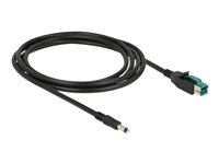 DeLOCK 8 pin USB PlusPower (12 V) (male) - Strøm DC jackstik 2,1/5,5 mm (male) Sort 2m Forstærket USB kabel