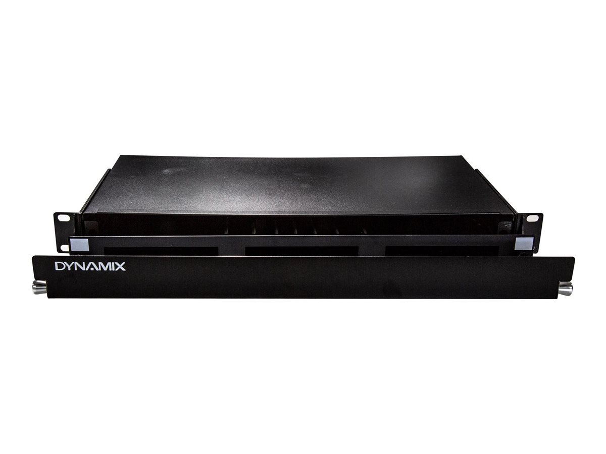 Dynamix fibre-optic patch/splice panel 1U 19 metal sliding drawer three Product shot Front 79800