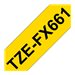 Ruban TZ laminé flexible 36mm Noir/Jaune