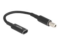 DeLOCK 24 pin USB-C (female) - Strøm DC jackstik 7,4 mm (ID: 5,0 mm) (male) Sort 15cm Strømforsyningsadapter