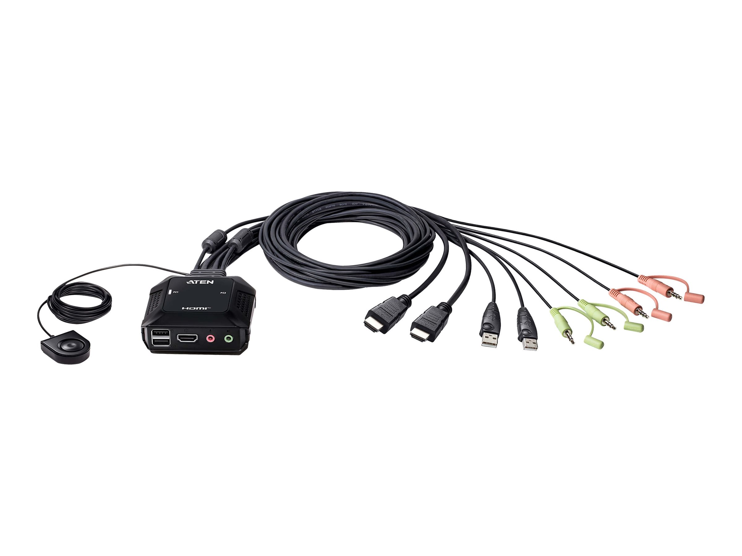 An image of ATEN CS22H - KVM / audio / USB switch - 2 ports