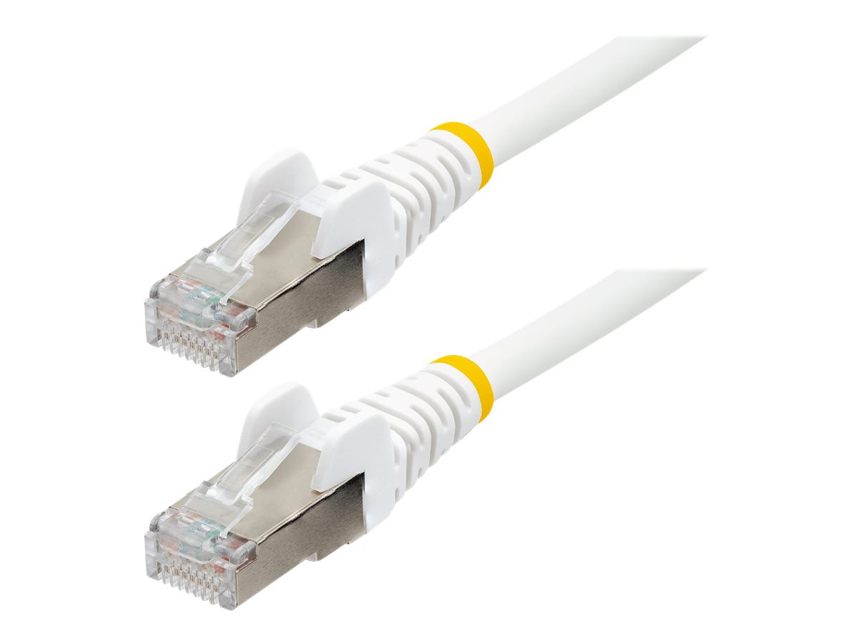 Startech 2ft LSZH CAT6a Ethernet Cable, White, 10 Gigabit Snagless RJ45 100W PoE Patch Cord, CAT 6A 10GbE 27AWG S/FTP Network Cable w/Strain Relief, ETL