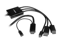 Startech 2m 6 ft HDMI, DisplayPort or Mini DisplayPort to HDMI Converter Cable - HDMI, DP or Mini DP to HDMI Adapter Cable (DPMDPHD2HD) - adapter - DisplayPort / HDMI - 2 m