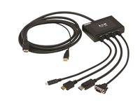 Eaton Tripp Lite Series Multiport Presentation Adapter, 4K 60Hz w HDR, 4x1, HDMI/DisplayPort/USB-C/VGA to HDMI, HDCP2.2, PD Charge, 8ft