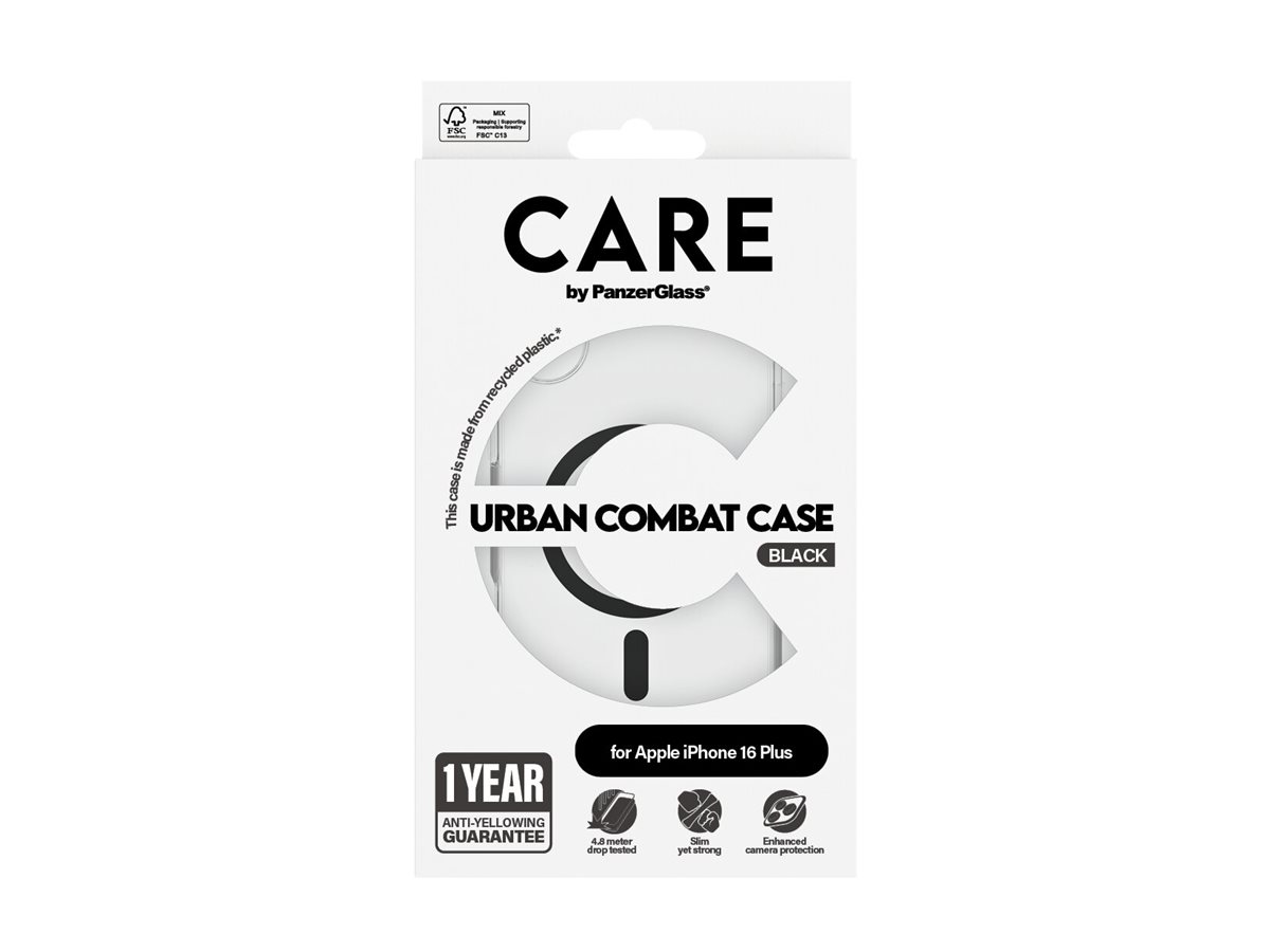 PanzerGlass CARE kryt Apple iPhone 16 Plus MagSafe Urban Combat čirý/černý – foto 5