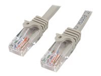 StarTech.com Câble de raccordement Cat5e avec connecteurs RJ45 sans accroc - 10 pi - M/M - Gris (45PATCH10GR)