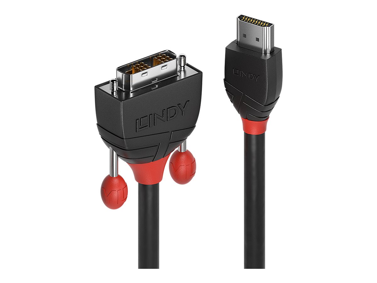 An image of Lindy Black Line adapter cable - HDMI / DVI - 1 m
