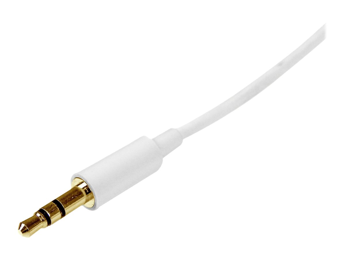 Startechcom 2m White Slim 35mm Stereo Audio Cable 35mm Audio Aux Stereo Male To Male Headphone Cable 2x 35mm Mini Jack M White Mu2mmmswh Audio Cable 2 M