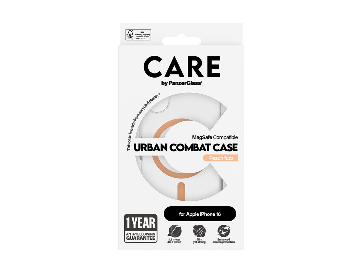 PanzerGlass CARE Apple iPhone 16 MagSafe Urban Combat čirý/broskvový – foto 4