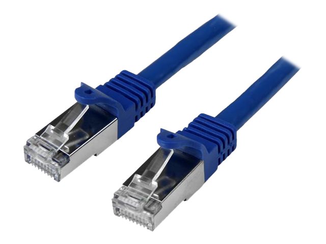 Image of StarTech.com 5m CAT6 Ethernet Cable, 10 Gigabit Shielded Snagless RJ45 100W PoE Patch Cord, CAT 6 10GbE SFTP Network Cable w/Strain Relief, Blue, Fluke Tested/Wiring is UL Certified/TIA - Category 6 - 26AWG (N6SPAT5MBL) - patch cable - 5 m - blue