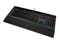 CORSAIR Gaming K55 RGB PRO XT Tastatur Gummitrykknap RGB/16,8 millioner farver Kabling USA internationalt