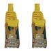 Eaton Tripp Lite Series Cat6a 10G Snagless Shielded Slim STP Ethernet Cable (RJ45 M/M), PoE, Yellow, 3 ft. (0.9 m)