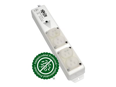 Tripp Lite Safe-IT Power Strip Hospital Medical Antimicrobial 120V 4 Outlet UL60601-1 UL60950-1 Metal