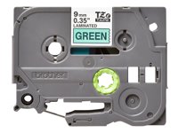 Ruban TZ laminé 9mm Noir/Vert