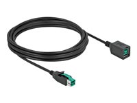 DeLOCK 8 pin USB PlusPower (12 V) (male) - 8 pin USB PlusPower (12 V) (female) Sort 4m PoweredUSB extension cable
