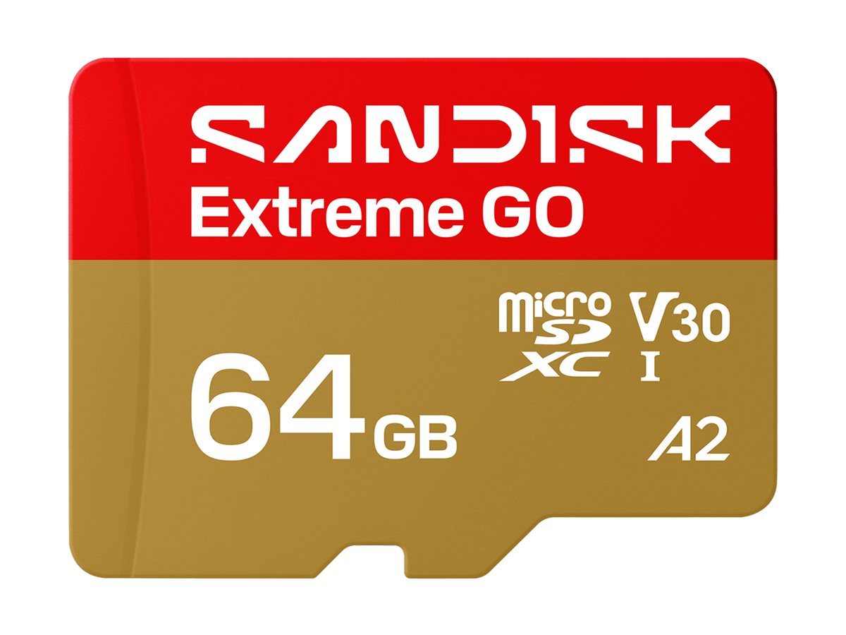 SanDisk Extreme Go flash memory card 64 GB microSDHC Product shot Front 79875
