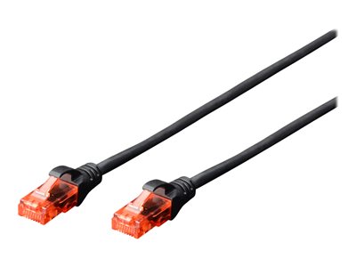 DIGITUS Patchkabel RJ45 U/UTP Cat6 1.00m schwarz Hebelsc Polybeutel - DK-1612-010/BL