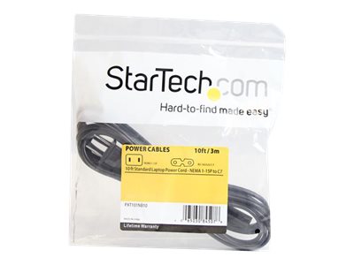 StarTech.com 10ft (3m) Laptop Power Cord, NEMA 1-15P to C7, 10A 125V, 18AWG, Notebook / Laptop Replacement Cord, Printer Power Cable, Laptop Charger Cord, NEMA 1-15P to IEC 60320 C7 - Power Brick Cord - UL Listed
