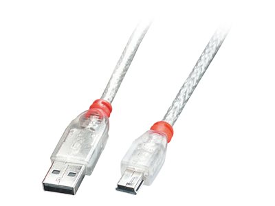 LINDY USB 2.0 Kabel Typ A/Mini-B transparent M/M 1m - 41782