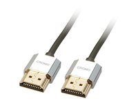 Lindy CROMO Slim High Speed HDMI Cable with Ethernet - HDMI cable with Ethernet - HDMI male to HDMI male - 50 cm - shielded twisted pair (STP)