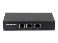 Intellinet 2-Port Gigabit High-Power PoE+ Extender Repeater, IEEE 802.3at/af Power over Ethernet (PoE+/PoE), metal - repeater
