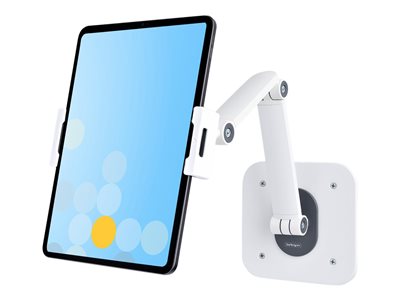 Product  StarTech.com Adjustable Tablet Stand for Desk, Desk/Wall  Mountable, Supports Up to 2.2lb, Universal Tablet Stand Holder for Desk,  Articulating Tablet Mount with Pivot/Swivel/Rotate - Ergonomic Tablet Stand  (ADJ-TABLET-STAND-W) stand 