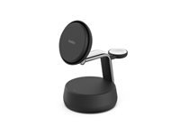 Belkin UltraCharge Pro - Support de chargement sans fil - 3-en-1, magnétique, avec Qi2 + adaptateur secteur - 25 Watt 