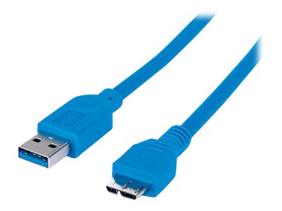 Manhattan USB-A to Micro-USB Cable, 1m, Male to Male, 5 Gbps (USB 3.2 Gen1 aka USB 3.0), SuperSpeed USB, Blue, Lifetime Warranty, Polybag
