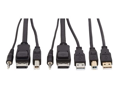 Eaton Tripp Lite Series DisplayPort KVM Cable Kit 4K USB 3.5mm Audio 3xM/3xM USB MM 10ft
