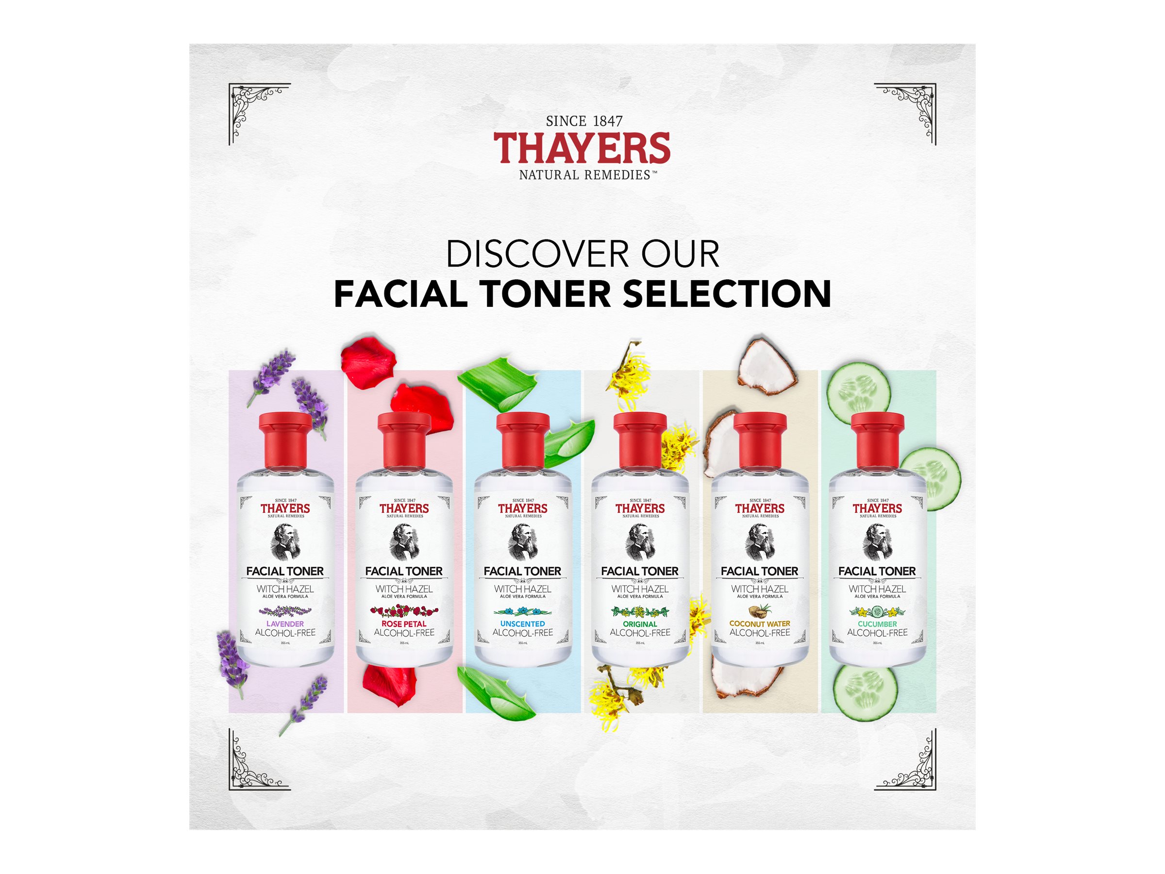 THAYERS Facial Toner Alcohol-Free - Witch Hazel with Aloe Vera Formula - Cucumber - All Skin Types - 355mL